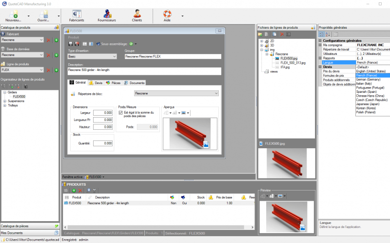 QuoteCAD Manufacturing now with Multi-Language Support